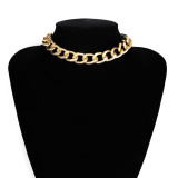 Simple and exaggerated, thick chain necklace, antique chain, single-layer, versatile necklace
