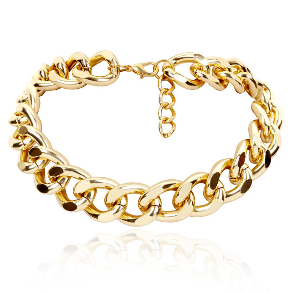 Simple and exaggerated, thick chain necklace, antique chain, single-layer, versatile necklace