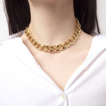 Simple and exaggerated, thick chain necklace, antique chain, single-layer, versatile necklace