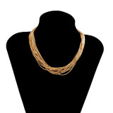 Personalized multi-layer box chain vintage necklace