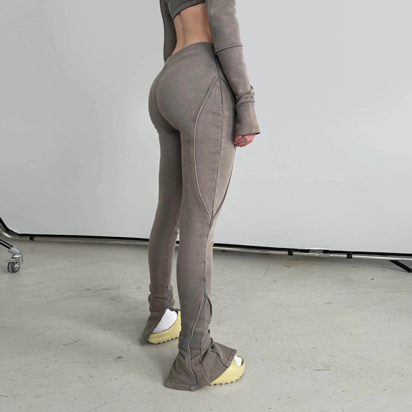 Micro flared trousers wear autumn high waist slim split casual floor pants