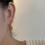 Small retro design knotted U-shaped metal ear buckle women contrast color cool style personality versatile ear jewelry