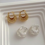 Design sense, geometric hollow, water drop metal ear buckle, new cool style, personalized earrings, versatile earrings