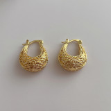 Design sense, geometric hollow, water drop metal ear buckle, new cool style, personalized earrings, versatile earrings