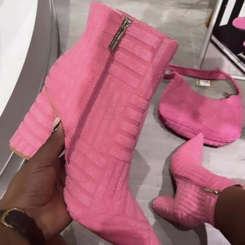Casual Boots Women's High Top Coarse Heel High Heel Short Boots