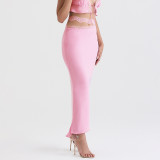 Women's Sedin tight sexy fish tail skirt with buttocks pink temperament European and American skirt