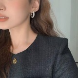 French Vintage Irregular Metal Freshwater Pearl Earrings Female Luxury High quality Simple Earring Earrings Earrings