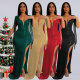 Sexy backless tassel sequin dress nightclub dress