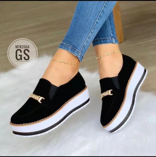 Oversized women's sports single shoes Women's flat thick soled casual shoes