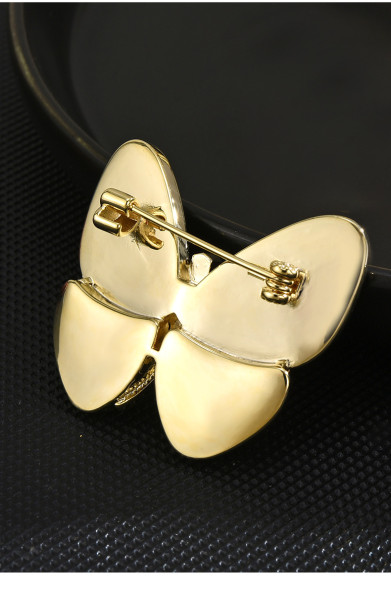 Simple, fashionable, luxurious, butterfly brooch, broken cocoon, high quality zircon, natural fritillaria brooch