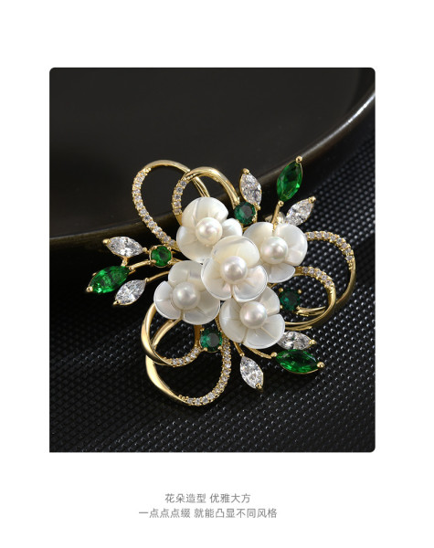 High grade natural fritillaria flowers leaves brooch fashion luxury high-end corsage coat suit accessories
