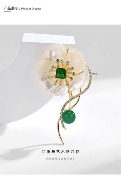 Natural fritillaria flower brooch High grade female exquisite brooch Luxury temperament suit pin