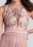 Sexy women's tassel patchwork backless dress dress deep V lace dress