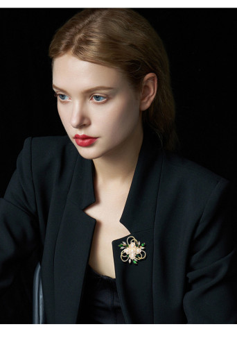 High grade natural fritillaria flowers leaves brooch fashion luxury high-end corsage coat suit accessories