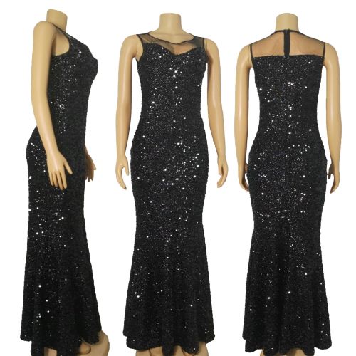 Women's sexy perspective sequins dress