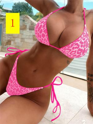 Solid sexy split swimsuit