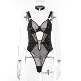 Mesh Sexy Fashion High Waist Slim Bodysuit