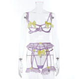 Sexy lingerie summer ultra-thin bowknot lace sexy suit