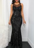Women's sexy perspective sequins dress