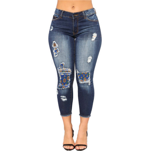 High waist stretch jeans pencil leggings