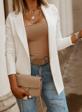 Casual commuting solid color suit coat