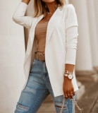 Casual commuting solid color suit coat