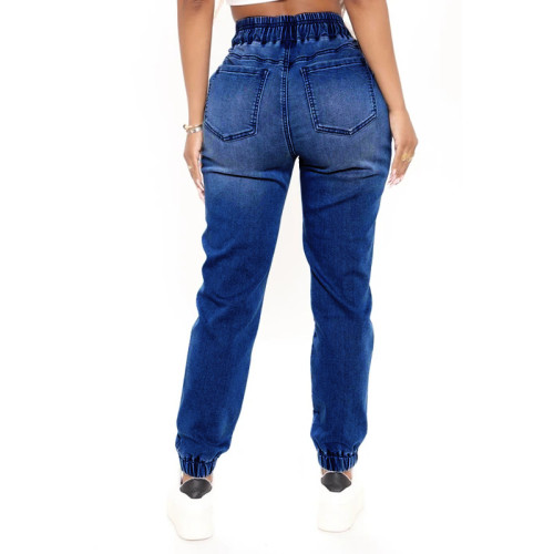 Temperament Slim Commuter Washed Pants Four Season Skinny Jeans