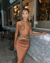 Sexy backless bikini dress suit women's two-piece set