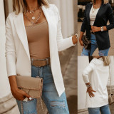Casual commuting solid color suit coat