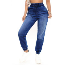 Temperament Slim Commuter Washed Pants Four Season Skinny Jeans