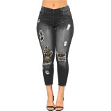 High waist stretch jeans pencil leggings