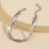Flat Snake Bone Chain Necklace Female Hip Hop Simple Woven Soft Snake Bone Chain Collar Chain Necklace