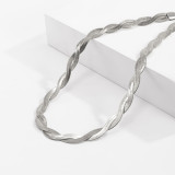 Flat Snake Bone Chain Necklace Female Hip Hop Simple Woven Soft Snake Bone Chain Collar Chain Necklace