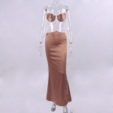Sexy backless bikini dress suit women's two-piece set