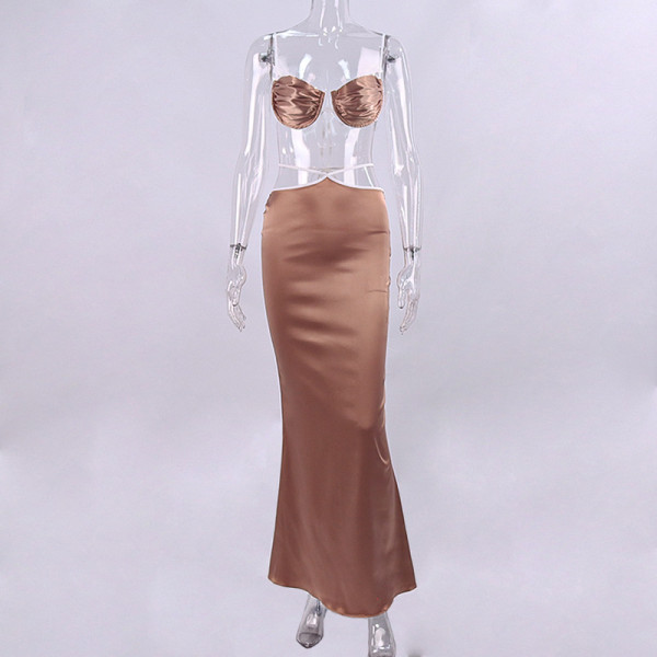 Sexy backless bikini dress suit women's two-piece set