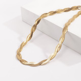 Flat Snake Bone Chain Necklace Female Hip Hop Simple Woven Soft Snake Bone Chain Collar Chain Necklace