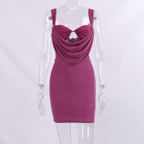 Party Nightclub Sequins Hollow out Bodysuit Dress