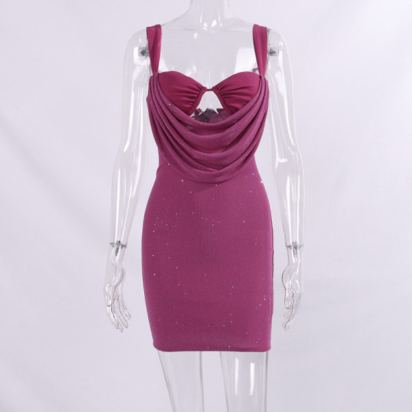 Party Nightclub Sequins Hollow out Bodysuit Dress