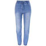 Temperament Slim Commuter Washed Pants Four Season Skinny Jeans