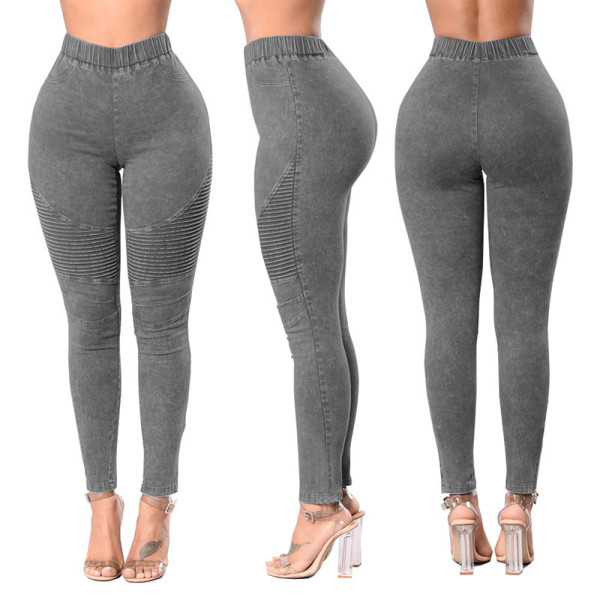 High waist high stretch hip jeans
