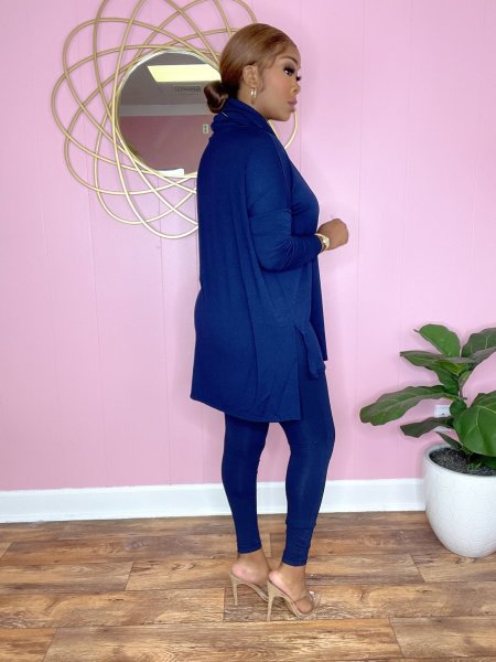 Autumn and winter thick fashion leisure high collar long sleeve trousers two-piece set