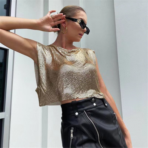 Strap fashion vest sexy vest sequin top