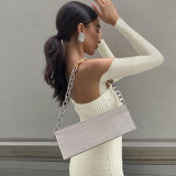 Woolen temperament slim fringed long skirt with long sleeves and bare shoulders