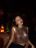 Strap fashion vest sexy vest sequin top