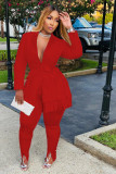 Fashion solid color tassel professional multicolor suit