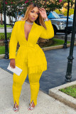 Fashion solid color tassel professional multicolor suit