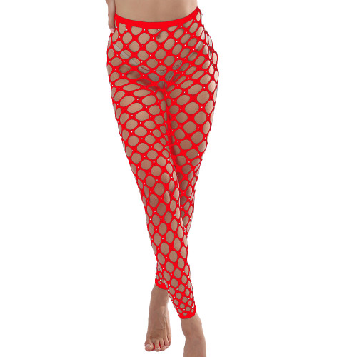 No open crotch, hot drill, nine point hollow sexy pantyhose, colorful fishing net, silk stockings, large mesh stockings