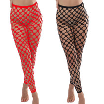 No open crotch, hot drill, nine point hollow sexy pantyhose, colorful fishing net, silk stockings, large mesh stockings