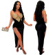 Sexy suspenders, high split suspenders, dresses, women's bright gold cloth, straight tribute cloth