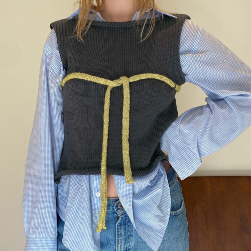 Small design temperament, fashion, split, color contrast, versatile outerwear